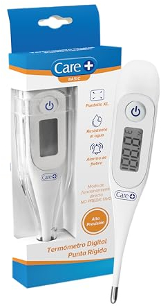 Care + Digitales Thermometer mit fester Spitze für Babys, Kinder und Erwachsene