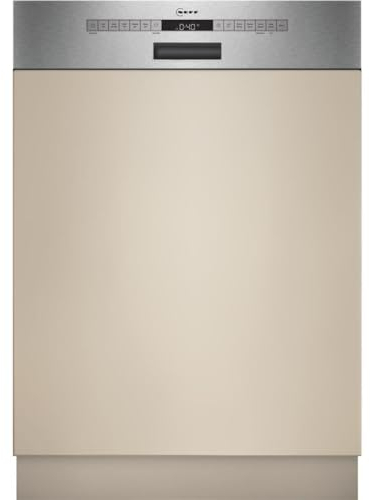 NEFF S147YAS03E, N 70, Smarter Geschirrspüler Teilintegriert, 60 cm, Besteckkorb, Made in Germany, Zeolith-Trocknung, sehr leise Spülmaschine, Oberkorb höhenverstellbar, Schmutzerkennung, Aqua Stop