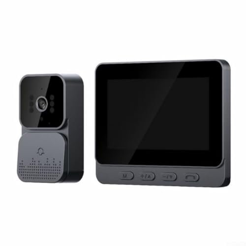 Caméra de sonnette vidéo WiFi avec moniteur, système d'interphone vidéo sans fil étanche avec écran IPS de 4,3 pouces, audio bidirectionnel, enregistrement automatique
