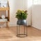 [en.casa] Soporte para Plantas Flores con 1 Macetero Extraíble Diseño Redondo Moderno Organizador de Macetas para Hogar y Oficina Portamacetas Metal 38xØ24 cm - Negro