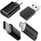 USB to USB C Adapter,USB C to USB Adaptor,Micro USB to USB C Female Adapter, Type C male to Micro female, Charger 4P,Thunderbolt 4 OTG Converter for MacBook,iWatch,iPhone 12 13 14 15 Pro Max (Combo)