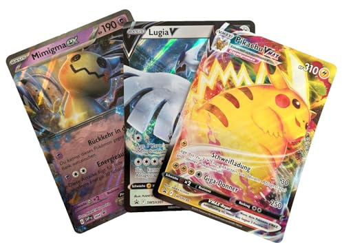 Originale GECO Pokemon XXL Karten - 3er-Set - zufällige V/VMAX/VSTAR/Holo/EX/GX/Promo Jumbo Oversized Karten
