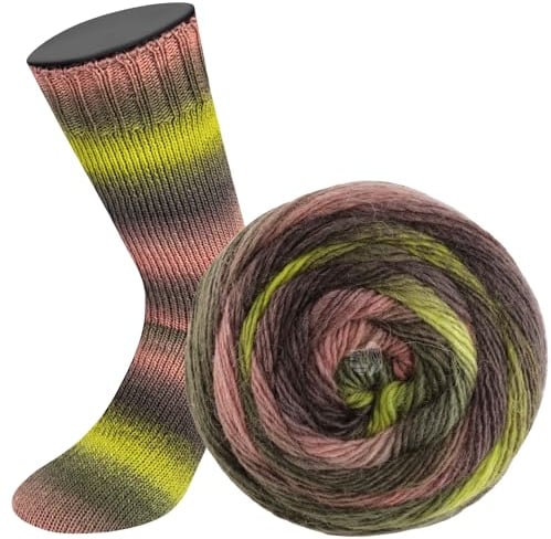 LANA GROSSA Meilenweit Color Mix | Merino-Dochtgarn mit Farbverlauf für Socken, waschfest | Handstrickgarn aus 75% Schurwolle & 25% Polyamid | 100g Wolle zum Stricken & Häkeln | 400m Garn FB8063