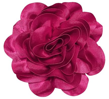 7,5 Pouces Délicat Satin Rose Fleur Broches Épinglettes à La Main Fleur Extra Grande Broche Pour Les Femmes Danse Robe De Soirée Vêtements Accessoires Cadeaux (rose vif)