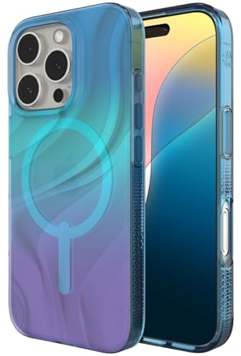 ZAGG Milan Snap Graphene-Reinforced Case for iPhone 16 Pro [6.3-Inch], MagSafe Compatible, Anti-Yellowing, Slim Design, Secure Grip, Fashion-Forward, Shockproof Phone Back Cover (Deep Aurora)