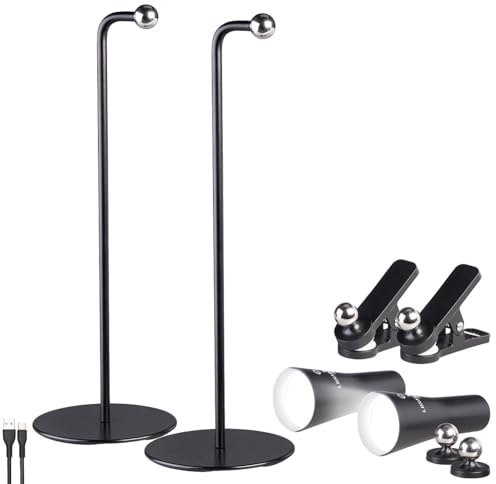 Lunartec Klemmlampe Akku: 2er-Set 4in1-Akku-Tisch-, Wand-, Klemm- & Taschenlampe, 3 Modi,schwarz (Nachttischlampe Touch, Bilderlampen, Kabel)