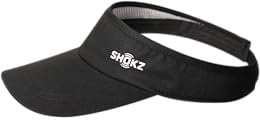 SHOKZ Leere Top-Sonnenblende Cap, Leichter weicher Outdoor-Sporthut, Breite Krempe UV-Schutz Verstellbare Baseballkappe für Laufen, Tennis, Strand, Golf, Reisen, Herren/Damen, Schwarz