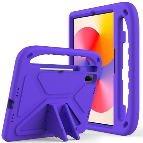 Custodia per Huawei MatePad SE 11 pollice 2024 Custodia per Tablet per Bambini Leggera Antiurto Cover con Maniglia Stand Tablet, Viola