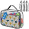 Toy Zippered Blocks Set for boy girls - 4PC Extra Large PVC Storage Organizer Bags with Mesh Side Pockets for Puzzle, Clay, Book, Small Models and Mini Plush Toys. XL: 26.5 x8 x34 (Grey)