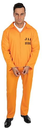 P'TIT CLOWN - Amerikanischer Gefangener - Kostüm für Erwachsene - Perfekt für Karneval, Kostümpartys und Motto-Events - Polyester - Handschellen nicht inbegriffen