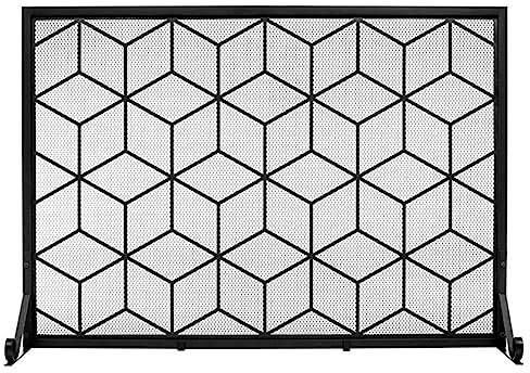 Griglia di protezione per camini portico, grande, 105 x 74,5 cm, stile retrò, per stufa a legna, design a traliccio