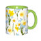 EKLMPS Becher aus Keramik, Ideal als Geschenk, Hochwertiger Aufdruck, Tasse mit Motiv, Tee Becher, Coffee Cup, 330ml, Vergissmeinnicht und Narzisse