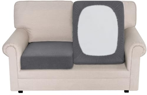 BellaHills Sofa Sitzkissenbezug, Sofakissen Bezug Stretch, Elastischer Kissenbezüge, Universal Sitzkissen Bezug, Husse Überzug Bezug Für Sofa Sitzkissen rutschfest, Chaiselongue (135-160), Grau
