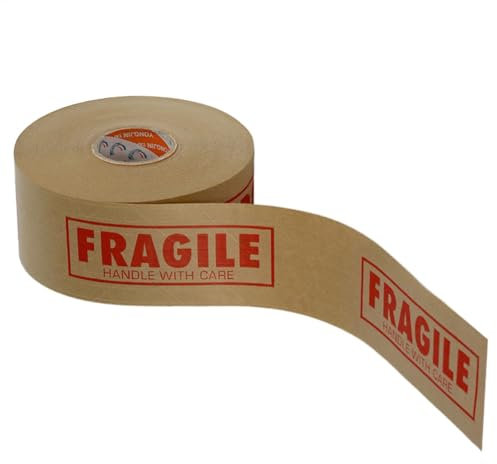 Fragile Packing Tape, Brown Paper Tape, Fragile Print Tape, Moving Box Tape, Eco-Friendly Packing Tape, Paper Tape For Packing, Fragile Tape for Boxes, Packaging Tape Fragile, Recycelbares Packing