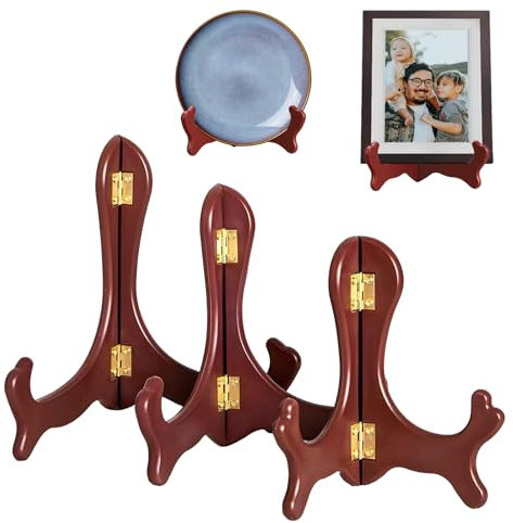 Support Assiette Decorative,Bootoow 3 Support Assiette,Support De Chevalet chevalet livre Support Cadre Photo Présentoir Bois Pour Mariages, Événements, Expositions, Bureaux, Écoles, Magasins