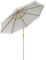 Outsunny Sombrilla de jardín reclinable recta con mango de flecos Estilo bohemio mástil metálico 8 varillas Ø 265 x 244 cm blanco