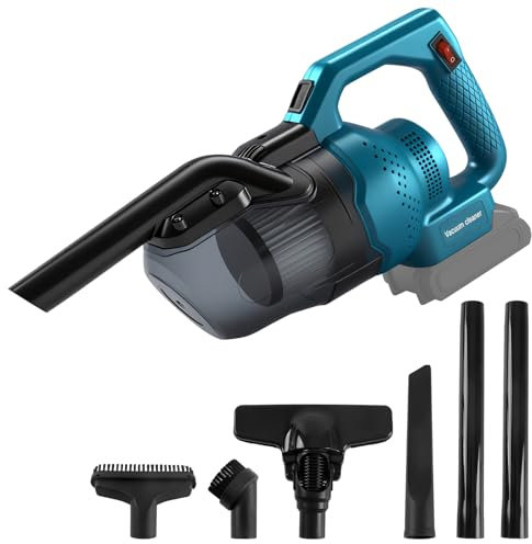 Aspirateur à main sans fil compatible avec batterie Makita 18 V, 16 KPa, aspirateur multifonction 4 en 1, buse de sol, bac à poussière de 0,7 l, pour la maison et la voiture, poils d'animaux (sans