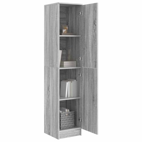 vidaXL Highboard Sonoma-Grau 35 x 39 x 168 cm | Genug Platz, um deine Sachen unterzubringen, Modernes graues Finish, das zu jeder Einrichtung passt,