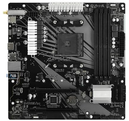 Processore Scheda madre Fit For ASROCK B450 Scheda madre B450M/ac Supporto AM4 5 5600 3400 2700 5700 3900 3200 3200 DDR4 128 GB HDMI USB3.2 M-ATX