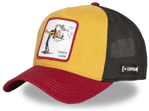 Capslab Multicolor Trucker Cap Lucky Luke LCK2 Cow | Unisex Trucker Kappe für Herren und Damen, Atmungsaktiv mit Mesh, Snapback Verschluss, Gebogener Schirm | 100% Authentische Baseball Cap