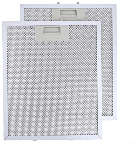 2PCS Metal Cooker Hood Grease Filter, Range Hood Filter 2PCS Aluminum Cooker Hood Grease Filter 13x9x0.4inch Mesh Replacement Vent Filter Kitchen Smoke Removal
