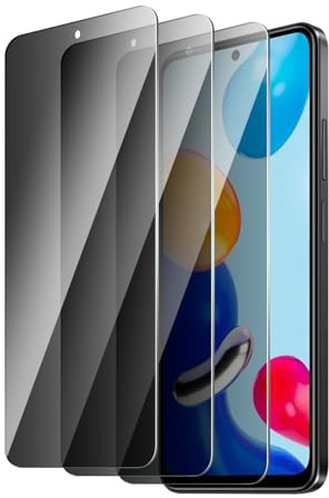 QZYWIKA Protection écran pour Xiaomi Redmi Note 11/Redmi Note 11S, Anti espion 3 Pièces, Film en verre trempé de dureté 9H Anti-Rayures Anti-Empreinte Installation Facile