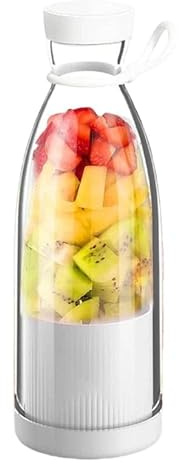 Cacyro Fresh Juice Mixerflasche - Tragbarer Entsafter 400ml Persönlicher Mixer(Weiß)