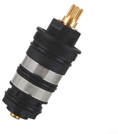 Thermostat-Ventilkern aus Messing für Duscharmatur, Warm- und Kaltwasser-Mischkartusche mit integrierter Temperaturregelung 20–50 °C (Gewinde)