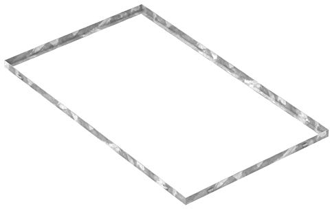 Fenau - Gitterrost-Zarge 600 x 1000 x 28 mm für Rosthöhe von 25 mm, verzinkt – mit Aussparung für Maueranker - Passend für Baunorm-Rost: Fenau 590 x 990 x 25 mm