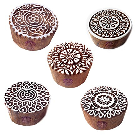 Attraktiv Muster Mandala und Persisch Holz Blöcke Drucken Stempel (Set von 5)