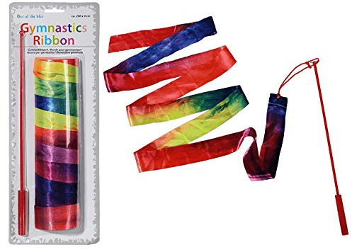 Buntes Gymnastikband 200cm lang Tanzband Wirbelband Rhytmische Sportgymnastik Band m. Stab