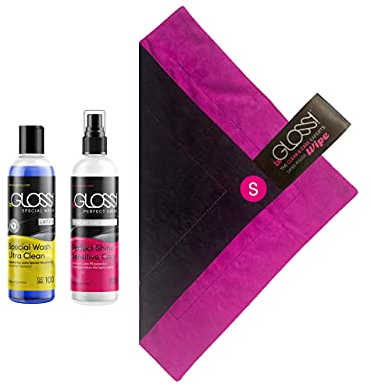 Latex Pflege Politur & Latex Wipe Poliertuch & Waschmittel im 3er Set