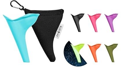PiPiLOTTA® Frauenurinal für Unterwegs | Pinkelhilfe im Stehen für Festival, Camping, Reisen mit Schutzhülle | Wiederverwendbare Urinella | Urinal für Frauen (Türkis)