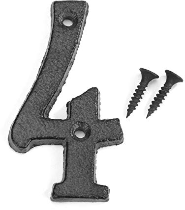 Domybest Numéro de Maison 0-9 En Fer Noir Numéro de Porte de Maison Numéro de Rue Plaques Enseignes Mur Porte avec Vis de Fixation