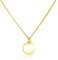 Materia Gold Kette mit rundem Plättchen Anhänger - Damen Halskette 925 Silber vergoldet CO-27-Gold