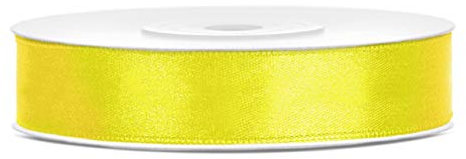 Libetui 25 Meter Satinband Gelb 12mm Schleifenband Dekoband Gelb Geschenkband gelbe Schleife Deko Kommunion Konfirmation Taufe gelbes Band Rolle 25 Meter