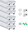 LightingWill 12-Pack LED Aluminum Profile, 3.3ft/1Meter LED Strip Channel Silver V-Shape LED Diffuser with Milky White Cover, End Caps and Mounting Clips for LED Strip Lights