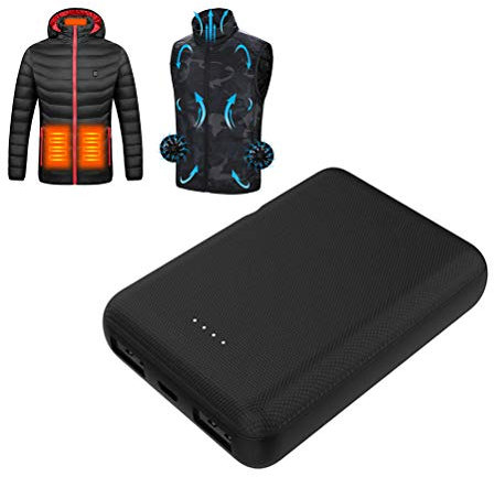 Power Bank, batterie externe pour gilet chauffant, chargeur portable de batterie externe 10000mAh Batterie externe de grande capacité avec 2 ports USB pour tous les gilets chauffants 5V, veste