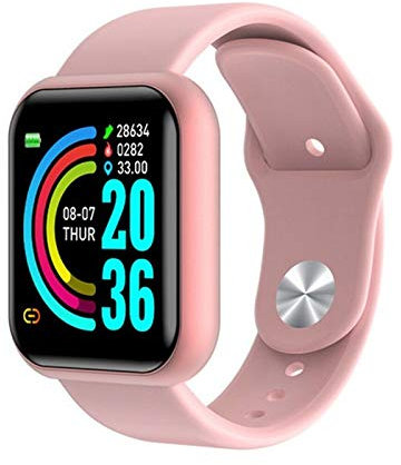 JIAHAO Braccialetto Intelligente Donne Uomini Sport Bluetooth Smart Band Fitness Tracker Braccialetto per Android IOS (rosa)