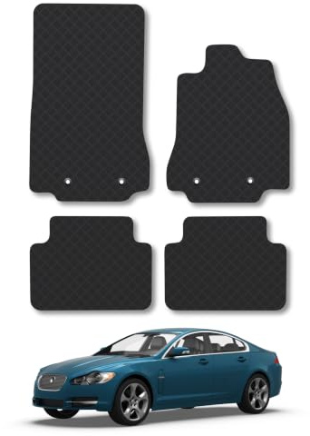 Jaguar XF (2008-2014) 3mm Rubber Car Mats | Tailored Fit Durable Floor Mats Full Coverage Protection Waterproof Accessories Easy Clean Anti Slip Made in the UK