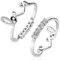 Paula & Fritz® Ring Damen Love Zirkonia Klar 316L Chirurgenstahl Größe 48 (15,3) Silber Herren-Ring Partnerring Ehering Verlobungsring Damenring Motiv