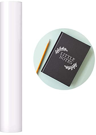 Heinaroman Selbstklebende Vinylfolie Plotter - 30x150cm Plotterfolie Selbstklebend Vinyl Rollen, Permanente Klebefolien Vinylfolie Plotter für Aufkleber, Cric, Scrapbooking (Glänzend Weiß)