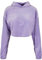 Urban Classics Ladies Cropped Velvet Oversized Hoody Felpa con Cappuccio, Lavanda, M Donna