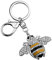 Porte-clés mignon abeille jaune en cristal avec fermoir mousqueton pour sac à main, M, Métal
