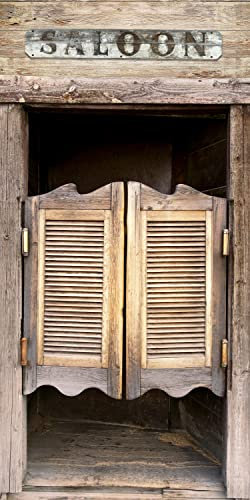 wandmotiv24 Türtapete Saloon Tür, Cowboy, Wilder Westen, Holz 70 x 200cm (B x H) - Dekorfolie selbstklebend Sticker für Türen, Türfolie, Aufkleber, M1382