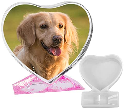 Silikon Epoxid Gussformen, Gotyou Rechteck Bilderrahmen Form, Bilderrahmen Epoxidharz Silikonform, Silikonformen Bilderrahmen Form, Herzförmiger Bilderrahmen für Gießen, für Decor, Souvenir-Geschenke