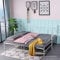 FetiNes Metallbett Ausziehbares Doppel-Bett, Tagesbett Funktionsbett Bettsofa, als Jugendbett & Gästebett Verwendbar, 2X(90x190) cm, Weiß