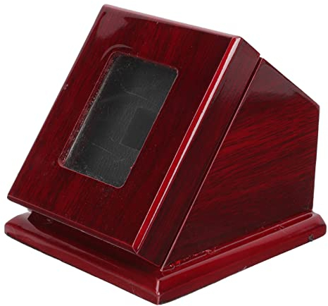 Gatuida Cutoff Box Storage Case for Championship Ring Championship Ring Case Sports Football Display Case Championship Ring Holder Wooden Individual Souvenir Single Hole Glass