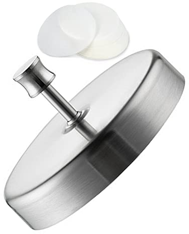 Presse Burger Professionnel, Presse à Hamburger en Acier Inoxidable Steak Haché Surgelé avec 50 Disques de Cire pour Hamburger,Patties,BBQ(1 pièce)