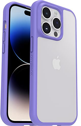 OtterBox React Series Hülle für iPhone 14 Pro, stoßfest, sturzsicher, ultraschlank, schützende Hülle, Getestet nach Militärstandard, Transparent/Lila